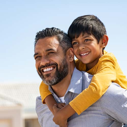 Smiling Father & Son